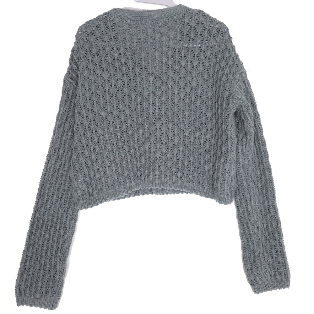 RYLEE + CRU Kids Girls Knit Cardigan Gray Button 100% Cotton Cozy Size 6-7Y - Picture 6 of 10